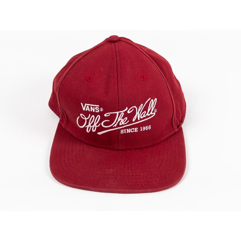 Vans Off The Wall Since 1966 Snapback Hat Red Adjustable Baseball Cap
